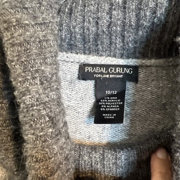 Prabal Gurung Womens Pullover Turtleneck Sweater Size 10/12 Gray Knit Cozy - Picture 6 of 9